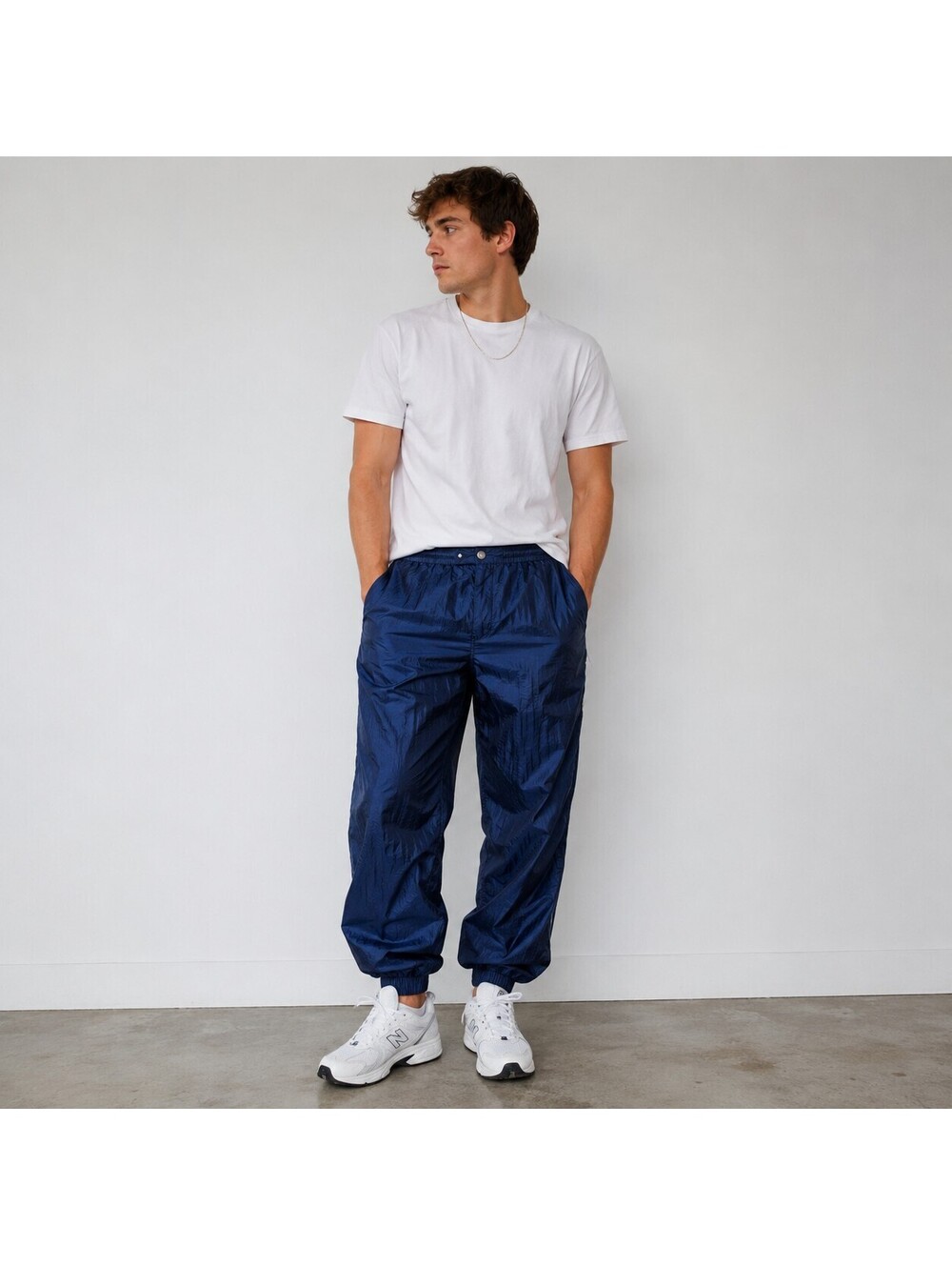 VTG Christian Dior Monsieur Men's Navy Windbreaker Track Pants - XXL